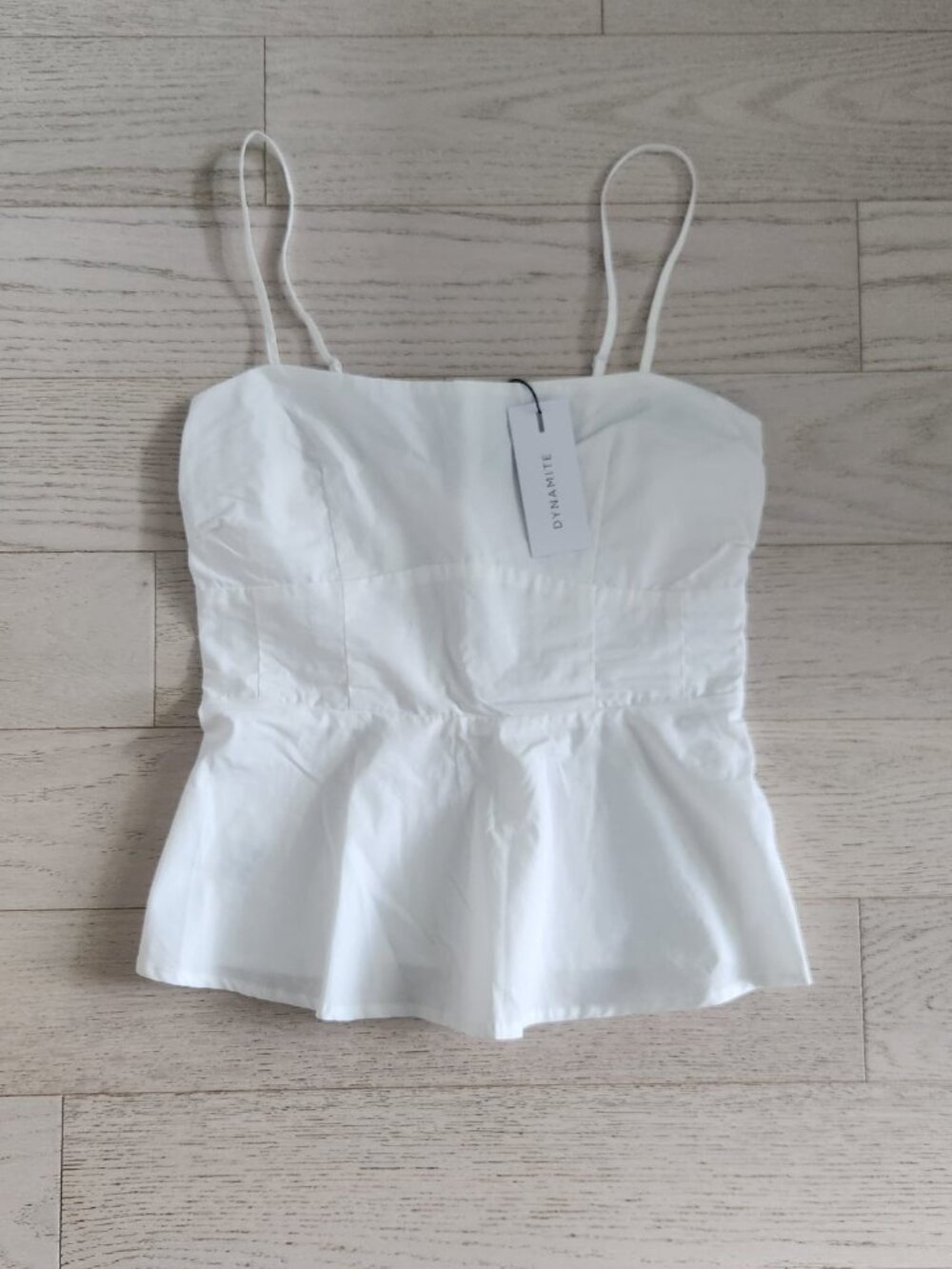 White Tube Peplum Top